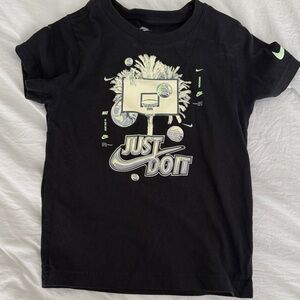 Nike Kids Black Tee with Graphic Print
